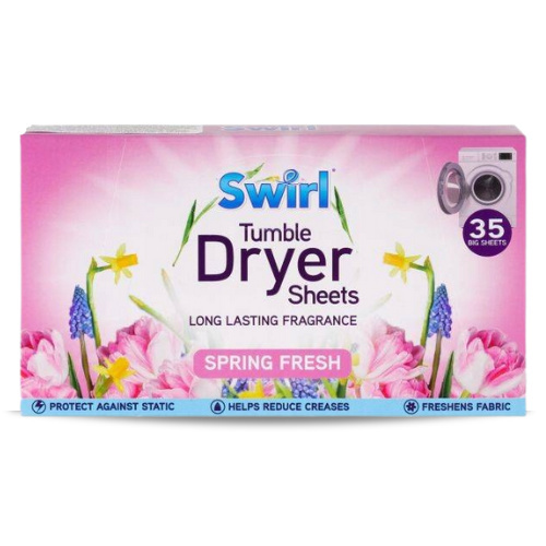 Swirl Tumble Dryer Sheets Spring Fresh Różowe Chusteczki Zapachowe do
